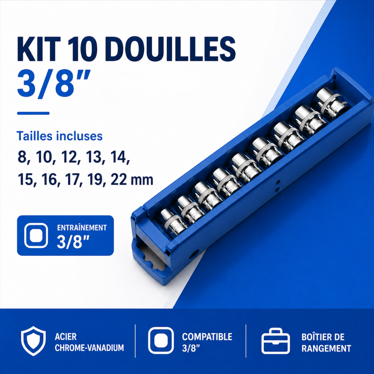 Kit de douilles 3/8"